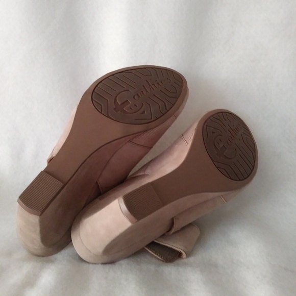 Earthies Womens Open Toe Slingbacks - Taupe Wedge - Picture 2 of 6